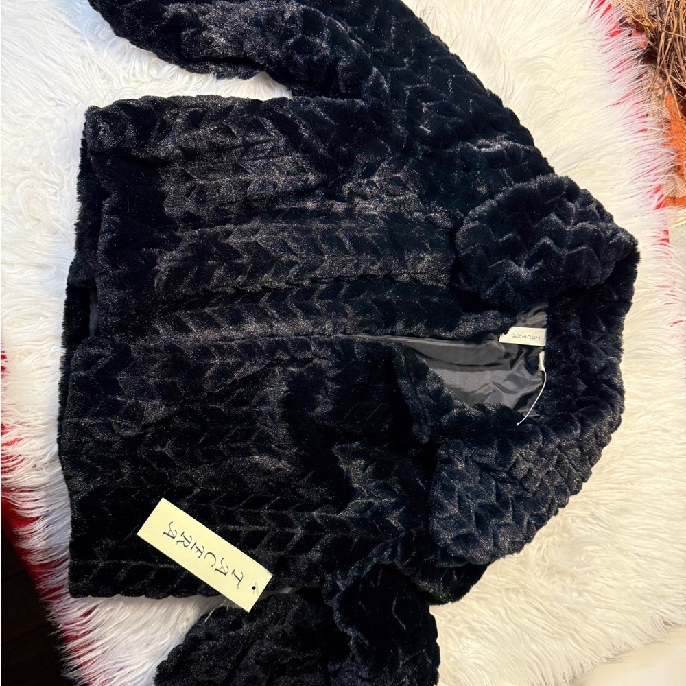 Tacera Dark Textured Teddy Jacket-New - Picture 12 of 12